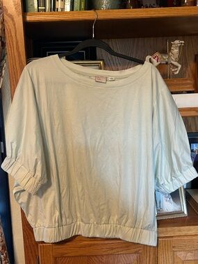 Anthropologie Relaxed Short-Sleeve Top - Light Mint Green XL